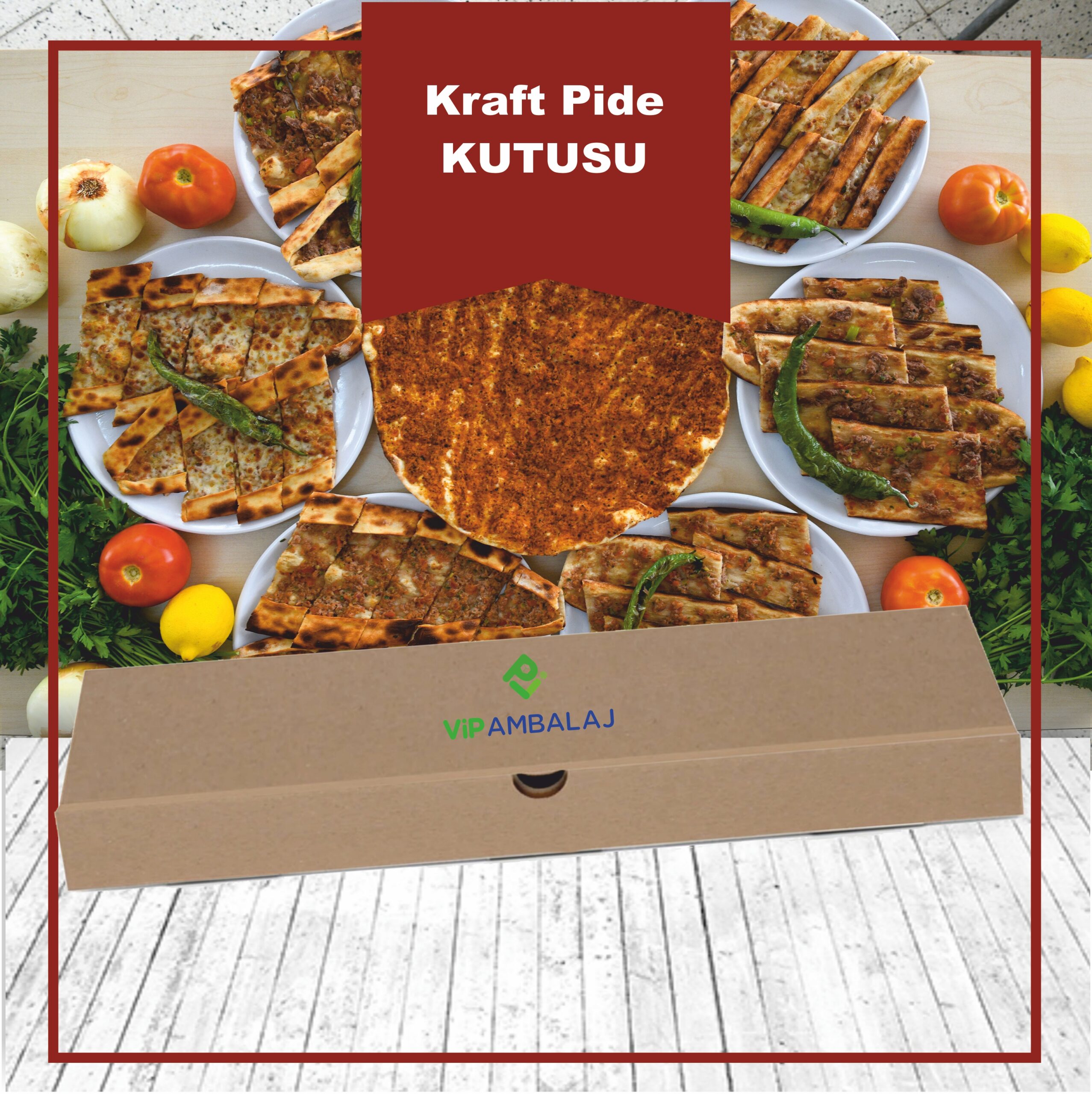 Özel Baskılı Oluklu Pide Kutusu (44x14x4.2)